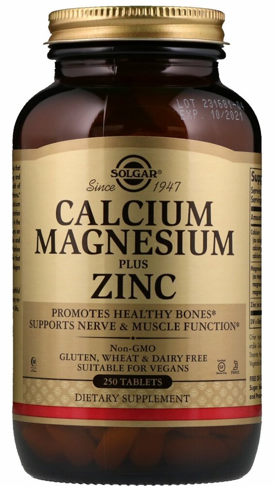 Vitamins and minerals Solgar, Calcium, magnesium and zinc Calcium