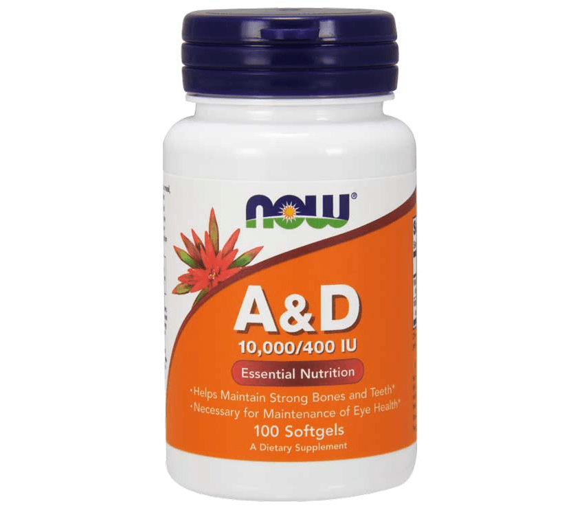 Now NOW Foods Vitamin A & D 10,000/400 IU 100 Softgels, , 100 шт.