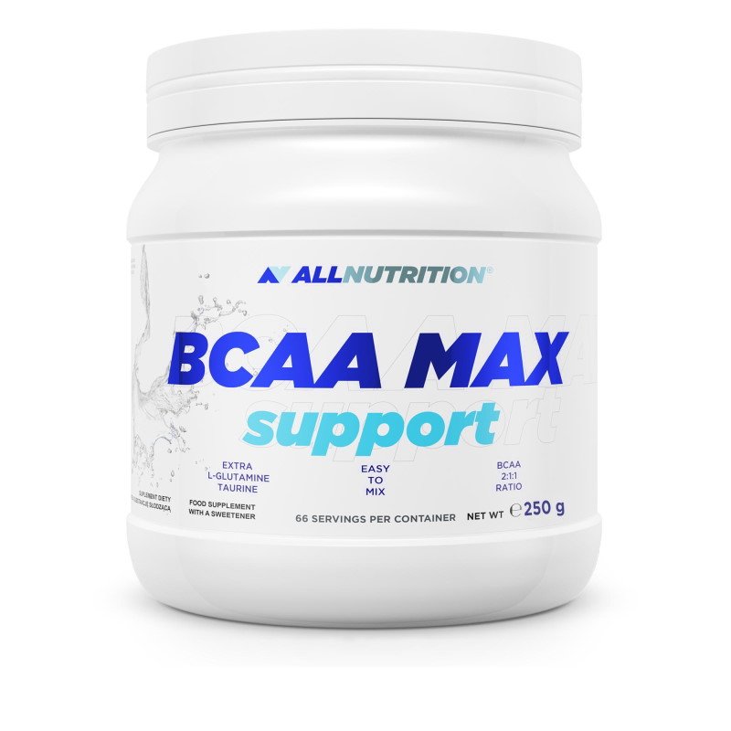 BCAA AllNutrition BCAA Max Support, 250 грамм Клубника,  мл, AllNutrition. BCAA. Снижение веса Восстановление Антикатаболические свойства Сухая мышечная масса 