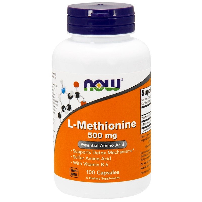 NOW Foods L-Methionine 500 mg 100 caps,  мл, Now. Аминокислоты. 