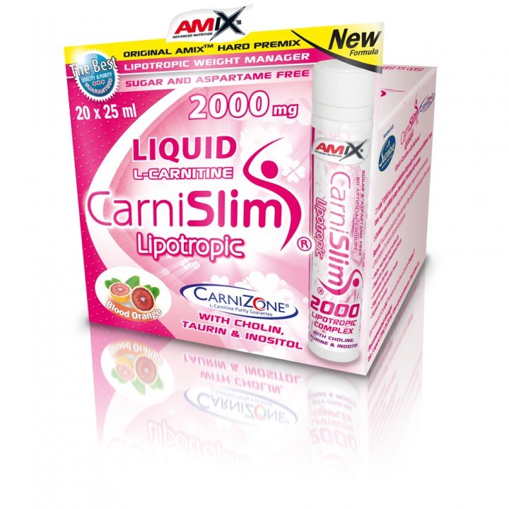 CarniSlim Lipotropic, 20 piezas, AMIX. L-carnitina. Weight Loss General Health Detoxification Stress resistance Lowering cholesterol Antioxidant properties 