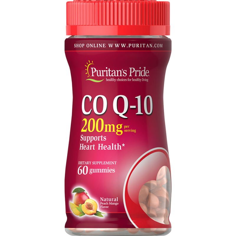 Витамины и минералы Puritan's Pride CO Q10 200 mg, 60 желеек,  мл, Puritan's Pride. Витамины и минералы. Поддержание здоровья Укрепление иммунитета 