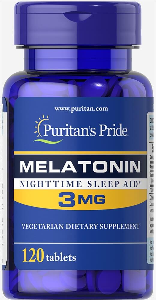 Melatonin 3 mg120 Tablets,  мл, Puritan's Pride. Спец препараты. 
