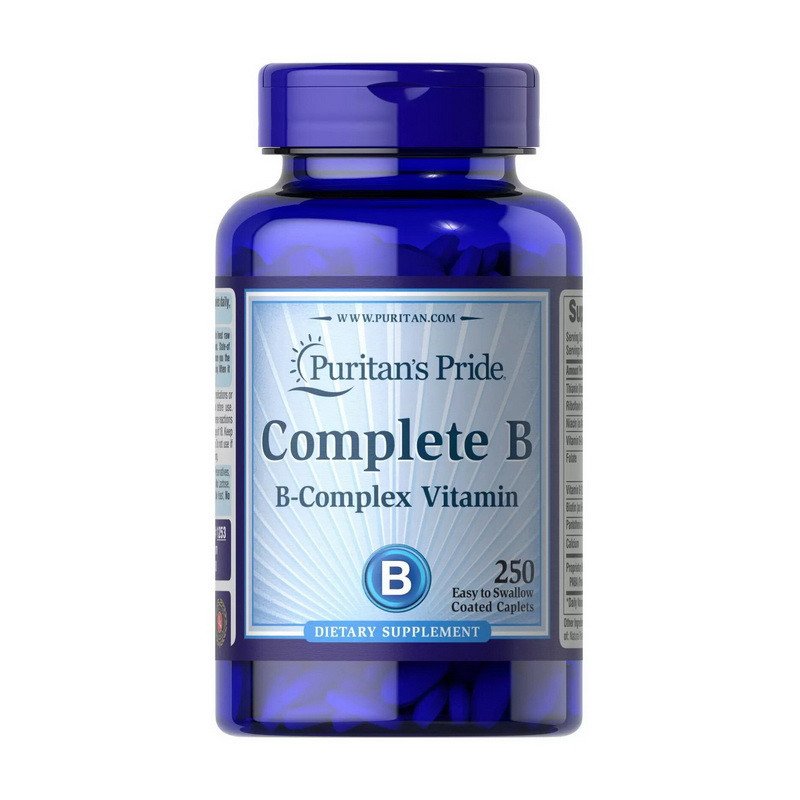 Комплекс витамина B Puritan's Pride Complete B 250 каплет,  мл, Puritan's Pride. Витамин B. Поддержание здоровья 
