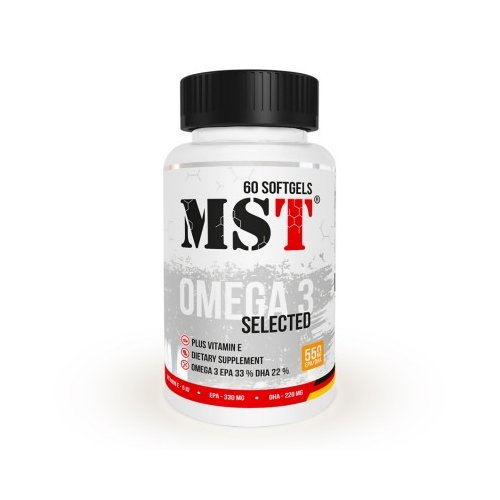 Жирные кислоты MST Omega 3 Selected 55%, 60 капсул,  ml, MST Nutrition. Fats. General Health 