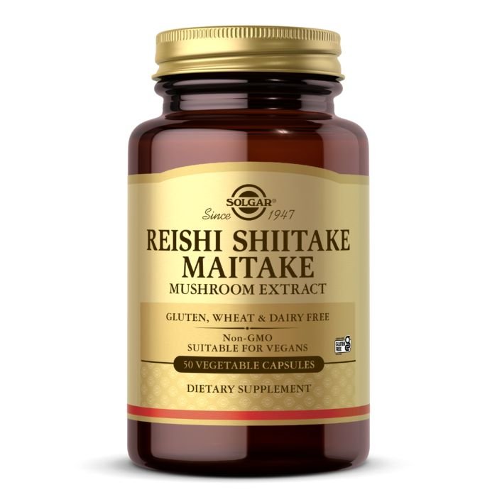 Натуральная добавка Solgar Reishi Shiitake Maitake Mushroom Extract, 50 вегакапсул,  ml, Solgar. Natural Products. General Health 