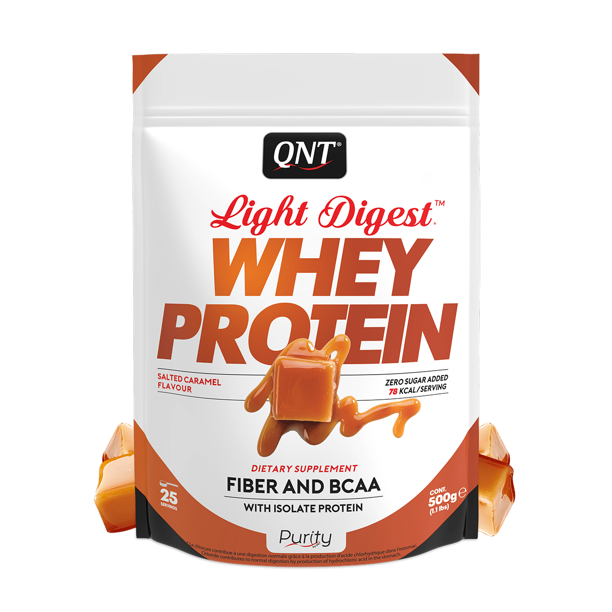 Сывороточный протеин концентрат QNT Light Digest Whey protein 500 грамм Соленая карамель,  мл, QNT. L-карнитин. Снижение веса Поддержание здоровья Детоксикация Стрессоустойчивость Снижение холестерина Антиоксидантные свойства 