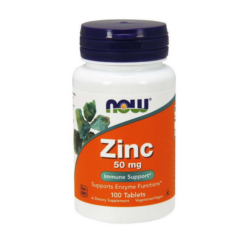 Цинк Now Foods Zinc 50 mg (100 таб) нау фудс,  мл, Now. Цинк Zn, Цинк. Поддержание здоровья 