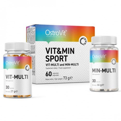 Комплекс вітамінів та мінералів OstroVit Vit&Min Sport 60 caps,  мл, OstroVit. Витамины и минералы. Поддержание здоровья Укрепление иммунитета 