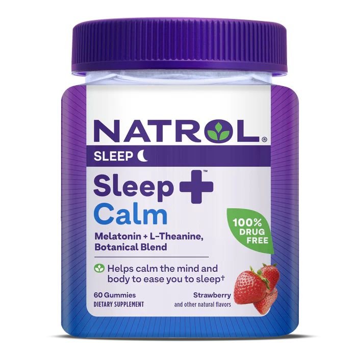 Natrol Натуральная добавка Natrol Sleep + Calm, 60 желеек Клубника, , 