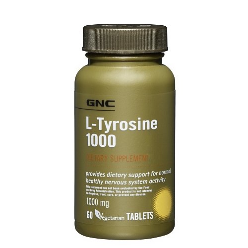 L-Tyrosine 1000, 60 шт, GNC. L-тирозин. 