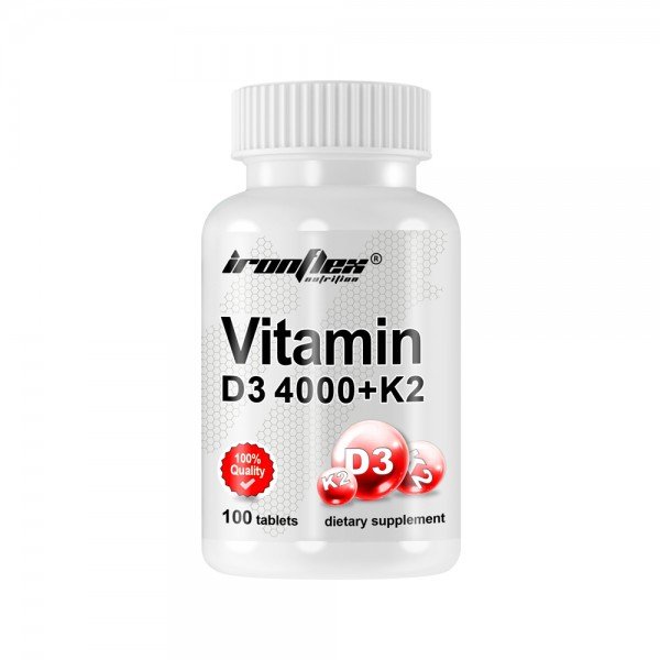 Витамины и минералы IronFlex Vitamin D3 4000 + K2, 100 таблеток,  мл, IronFlex. Витамины и минералы. Поддержание здоровья Укрепление иммунитета 