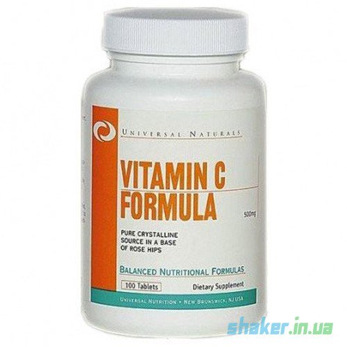 Витамин C формула Universal Vitamin C Formula (100 таб) юниверсал,  мл, Universal Nutrition. Витамин C. Поддержание здоровья Укрепление иммунитета 