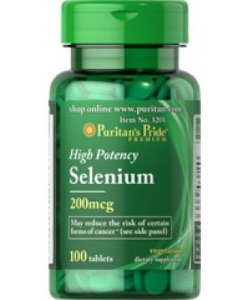 Selenium 200 mcg, 100 pcs, Puritan's Pride. Selenium. General Health Immunity enhancement Skin health Strengthening hair and nails 