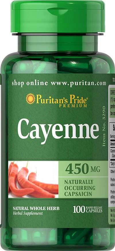 Cayenne, 100 шт, Puritan's Pride. Спец препараты. 