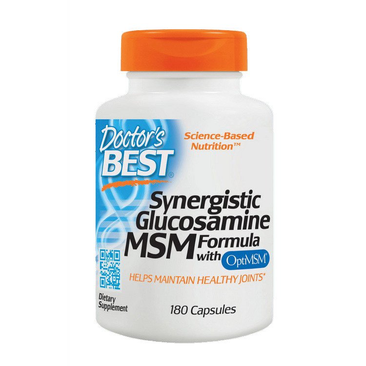 Глюкозамин МСМ Doctors BEST Synergistic Glucosamine MSM Formula (180 капс) доктогр бест,  мл, Doctor's BEST. Хондропротекторы. Поддержание здоровья Укрепление суставов и связок 