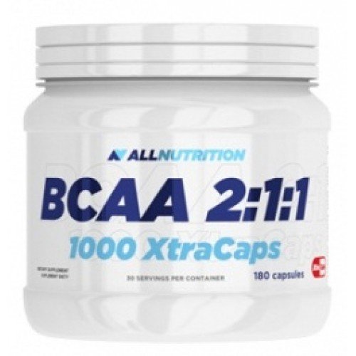 BCAA 2:1:1 1000 Xtra Caps, 180 piezas, AllNutrition. BCAA. Weight Loss recuperación Anti-catabolic properties Lean muscle mass 