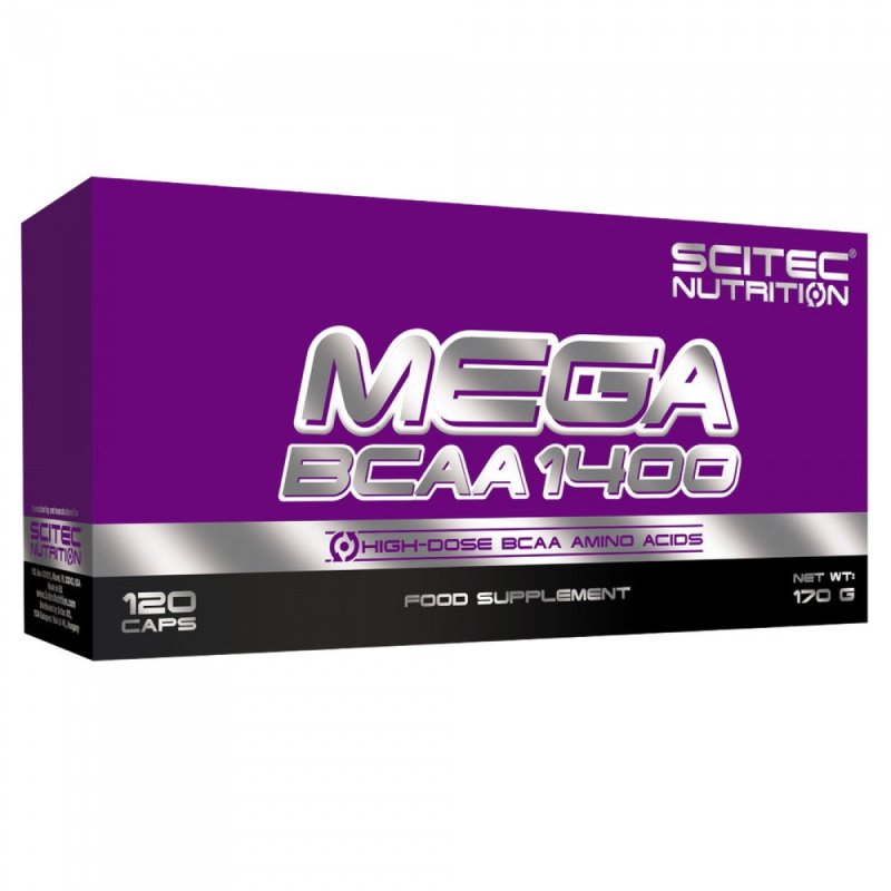 BCAA Scitec Mega BCAA 1400, 120 капсул,  ml, Scitec Nutrition. BCAA. Weight Loss recovery Anti-catabolic properties Lean muscle mass 