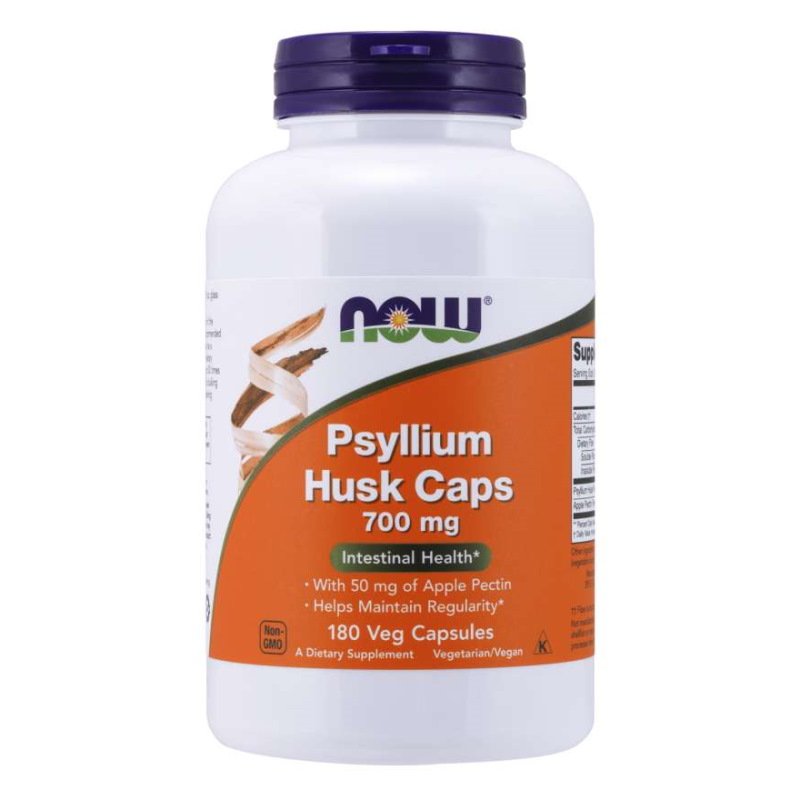 Натуральная добавка NOW Psyllium Husk 700 mg, 180 вегакапсул,  мл, Now. Hатуральные продукты. Поддержание здоровья 
