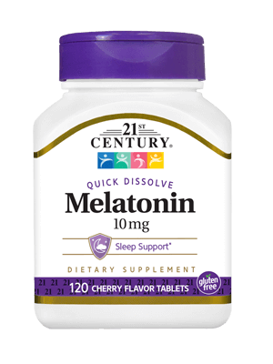 Мелатонін 21st Century Melatonin 10 mg 120 Tabs (Cherry),  ml, 21st Century. Melatoninum. Improving sleep recovery Immunity enhancement General Health 