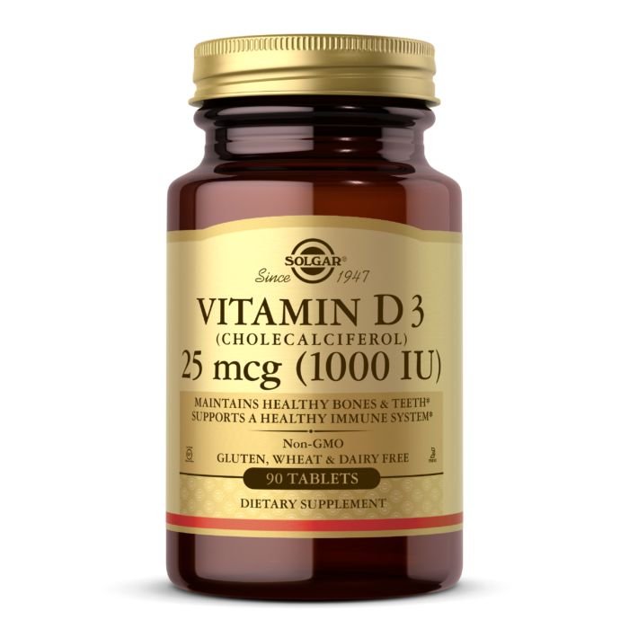 Витамины и минералы Solgar Vitamin D3 25 mcg, 90 таблеток,  мл, Solgar. Витамины и минералы. Поддержание здоровья Укрепление иммунитета 