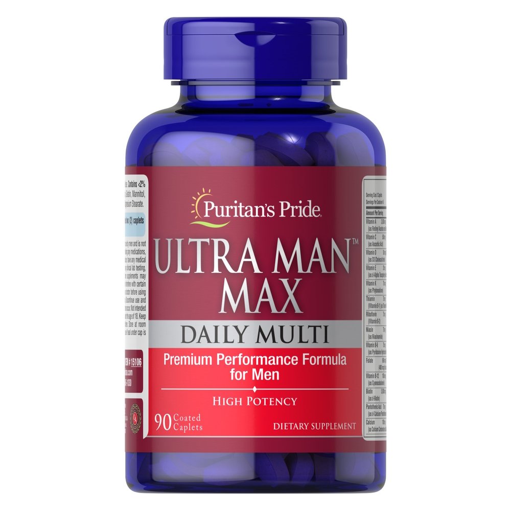 Витамины и минералы Puritan's Pride Ultra Man Max, 90 каплет,  мл, Puritan's Pride. Витамины и минералы. Поддержание здоровья Укрепление иммунитета 
