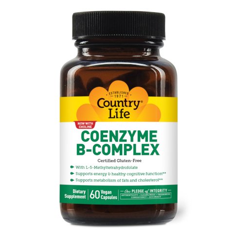 Витамины и минералы Country Life Coenzyme B-Complex, 60 вегакапсул,  ml, Country Life. Vitamins and minerals. General Health Immunity enhancement 
