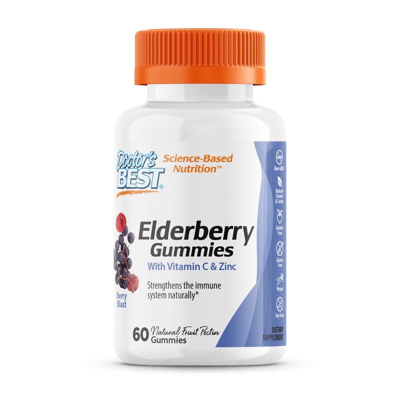 Натуральная добавка Doctor's Best Elderberry Gummies, 60 желеек,  ml, Doctor's BEST. Natural Products. General Health 