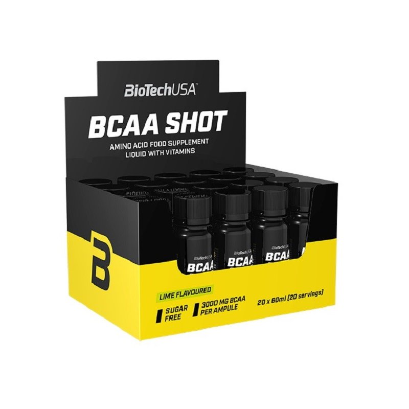 BCAA BioTech BCAA Shot, 20х60 мл,  ml, BioTech. BCAA. Weight Loss recovery Anti-catabolic properties Lean muscle mass 