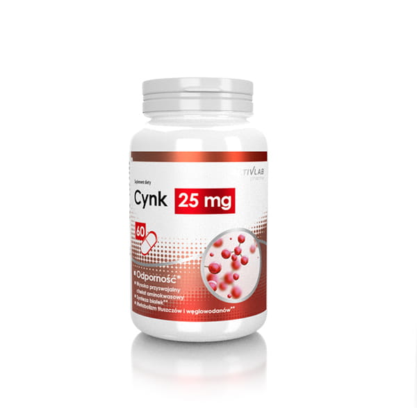 Витамины и минералы Activlab Cynk 25 mg, 60 капсул,  мл, ActivLab. Витамины и минералы. Поддержание здоровья Укрепление иммунитета 