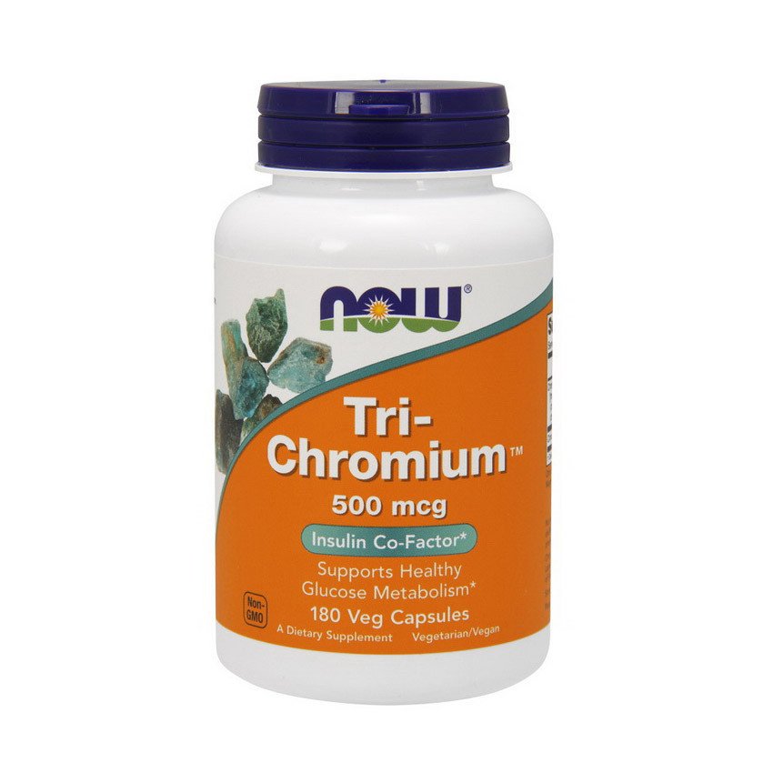Три Хром Now Foods  Tri-Chromium 500 mcg (180 капс) нау фудс,  мл, Now. Пиколинат хрома. Снижение веса Регуляция углеводного обмена Уменьшение аппетита 