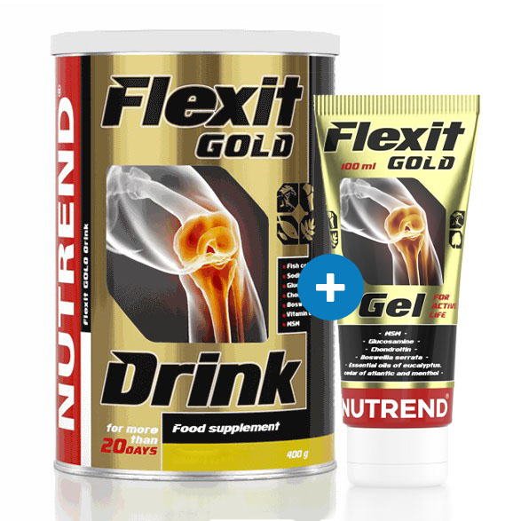 Для суставов и связок Nutrend Flexit Gold Drink 400 г + Flexit Gold Gel 100 мл, SALE Груша,  ml, Nutrend. For joints and ligaments. General Health Ligament and Joint strengthening 