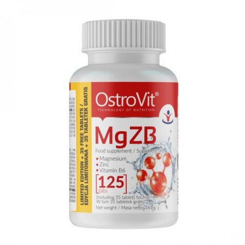 MgZB, 125 шт, OstroVit. ZMA (Цинк, Магний и B6),ZMA. Поддержание здоровья Повышение тестостерона 