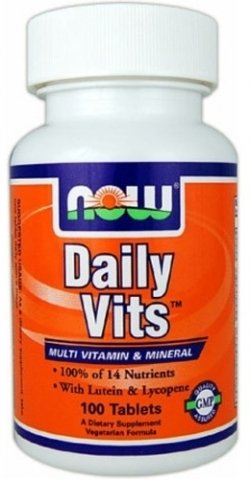 Daily Vits, 100 шт, Now. Витаминно-минеральный комплекс. Поддержание здоровья Укрепление иммунитета 