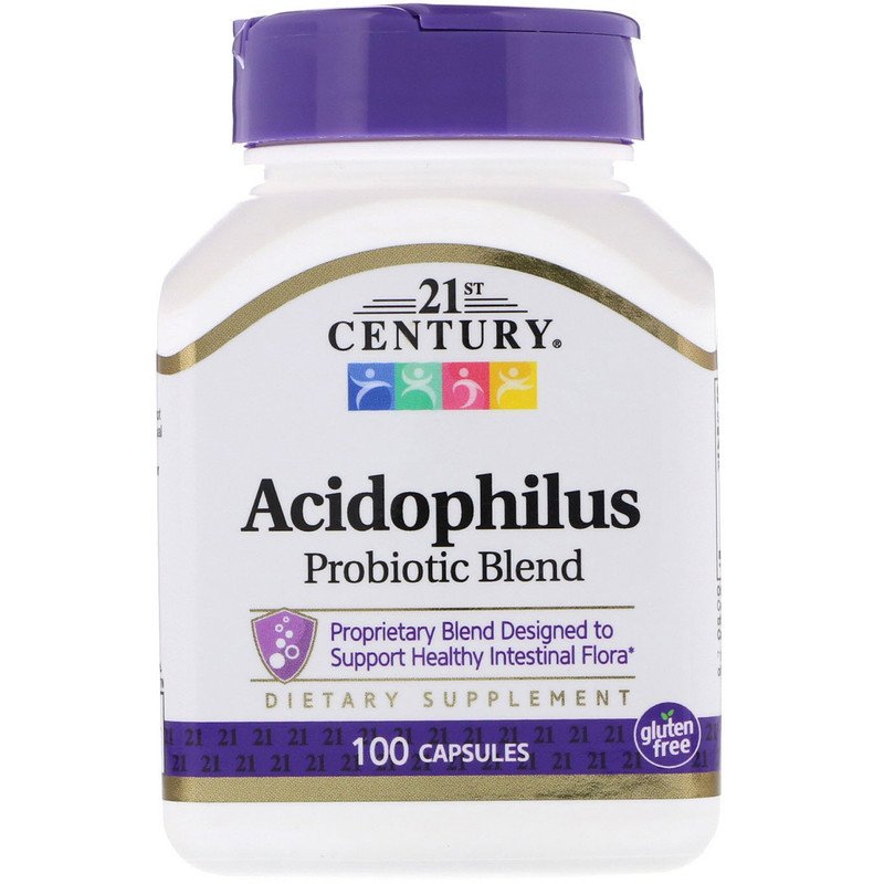Суміш пробіотиків 21st Century Acidophilus Probiotic Blend 100 caps,  мл, 21st Century. Спец препараты. 