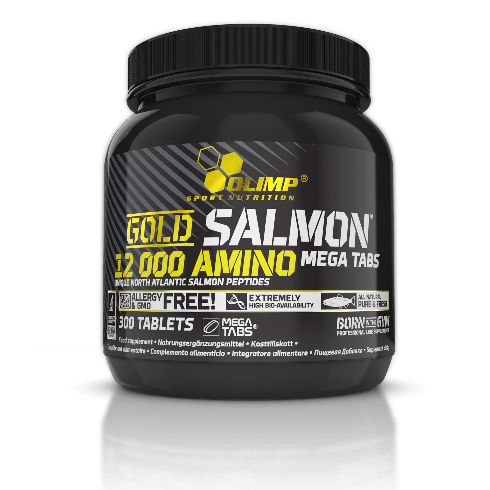 Gold Salmon 12000 Amino Mega Tabs, 300 piezas, Olimp Labs. Complejo de aminoácidos. 