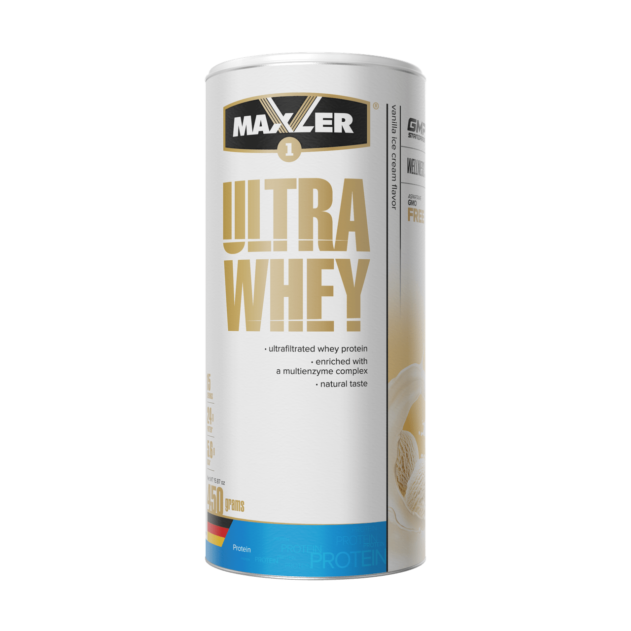 Maxler Ultra Whey 450 г – ванильное мороженое,  мл, Maxler. Сывороточный протеин. Восстановление Антикатаболические свойства Сухая мышечная масса 