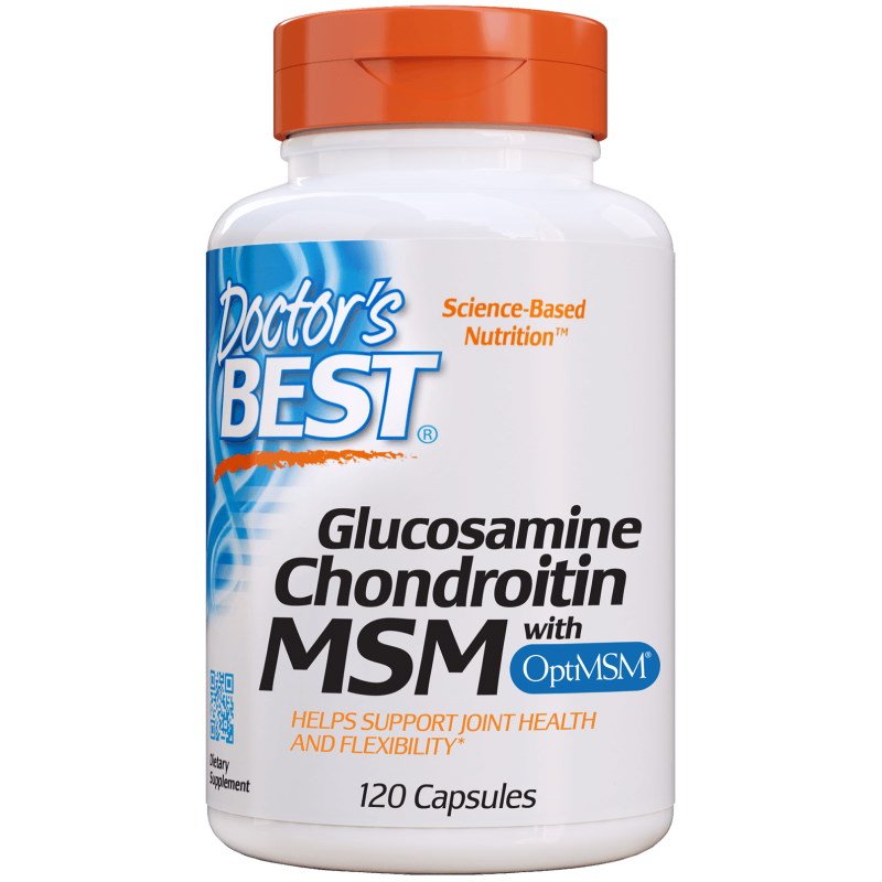Для суставов и связок Doctor's Best Glucosamine Chondroitin MSM, 120 капсул,  мл, Doctor's BEST. Хондропротекторы. Поддержание здоровья Укрепление суставов и связок 