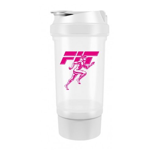 Шейкер Fit MY Drink+контейнер, 500 мл - бело-розовый,  ml, Finaflex. Shaker. 