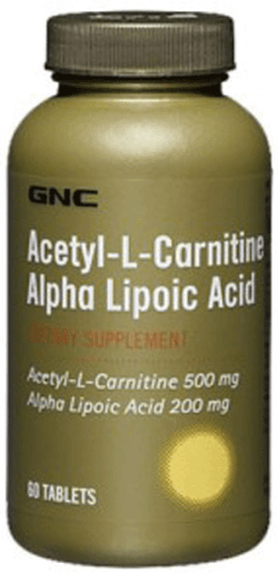 Acetyl-L-Carnitine Alpha-Lipoic Acid, 60 шт, GNC. Альфа-липоевая кислота. Поддержание здоровья Регуляция углеводного обмена Регуляция жирового обмена 