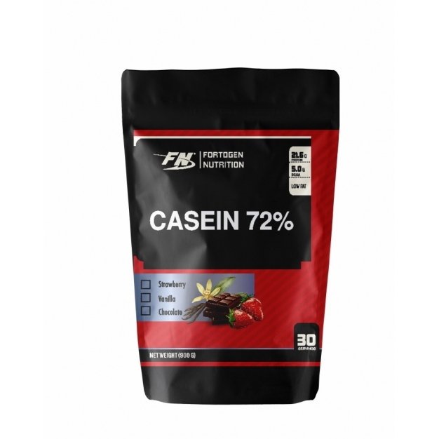 Фортоген Протеин Fortogen Nutrition Casein Protein 72%, 900 грамм Клубника, , 900  грамм