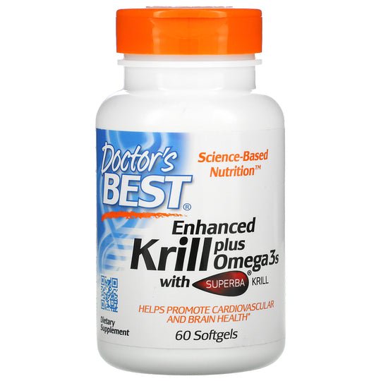 Жирные кислоты Doctor's Best Enhanced Krill Plus Omega3s with Superba Krill, 60 капсул,  ml, Doctor's BEST. Fats. General Health 