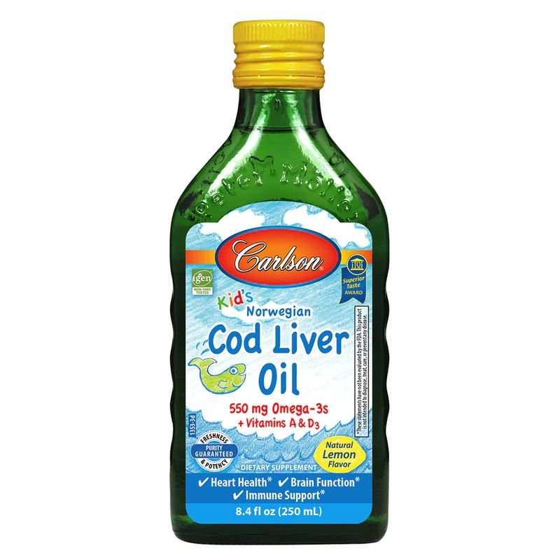 Carlson Labs Жирные кислоты Carlson Labs Kid's Cod Liver Oil Liquid, 250 мл Лимон, , 250  грамм