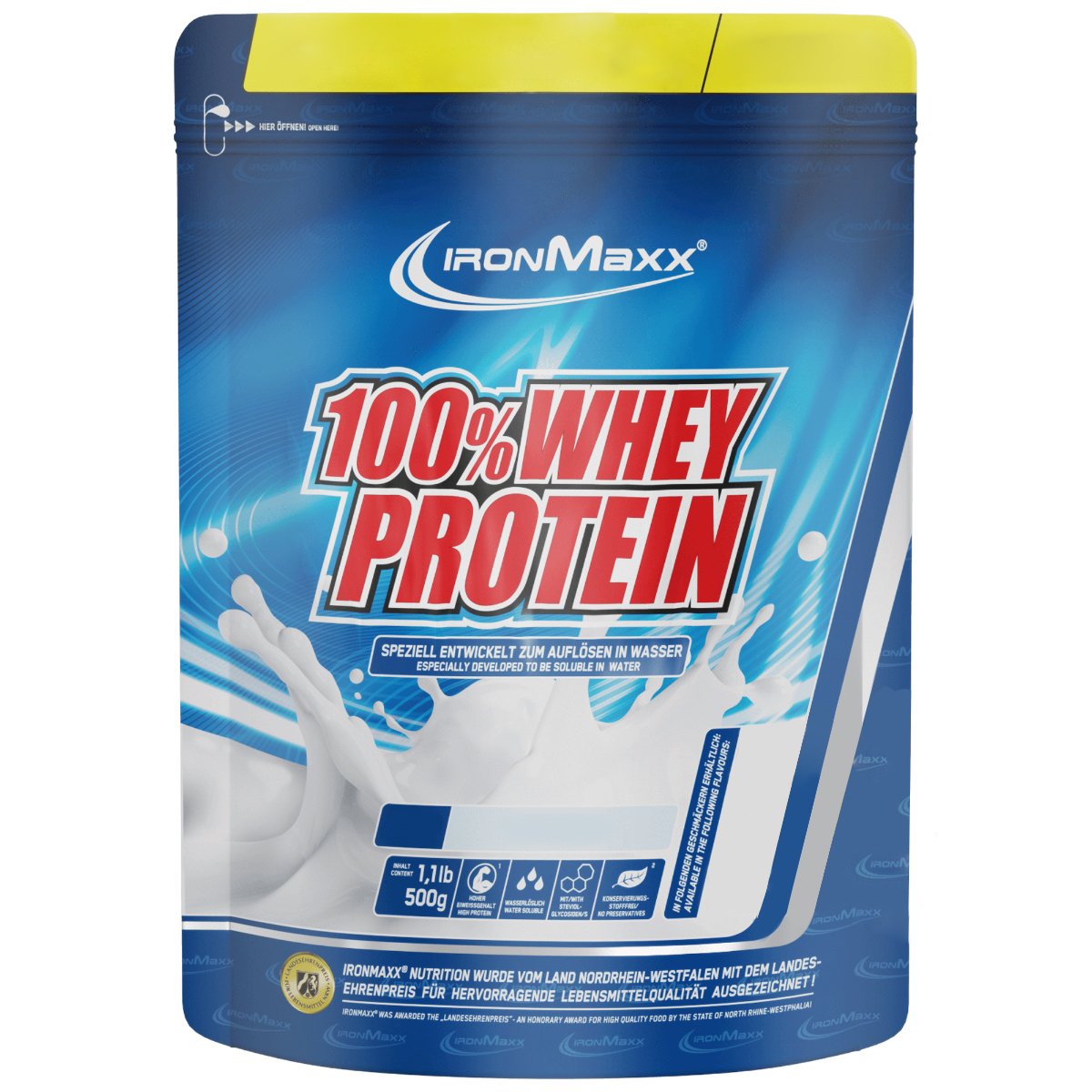 Протеин Ironmaxx 100% Whey Protein, 500 грамм Белый шоколад-кокос,  мл, IronMaxx. Протеин. Набор массы Восстановление Антикатаболические свойства 