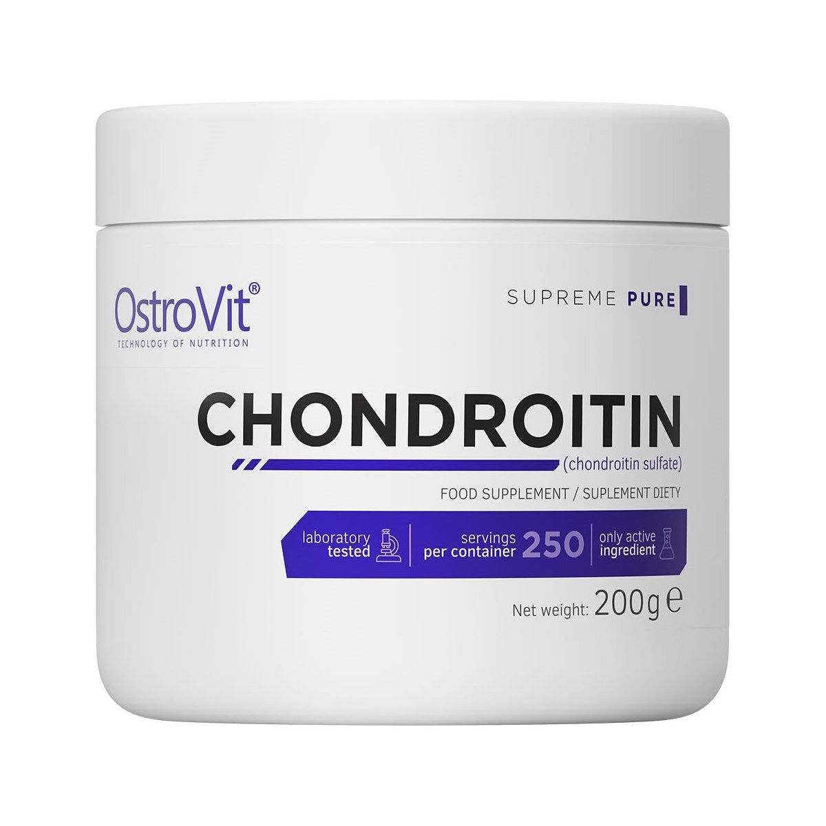 Препарат для суставов и связок OstroVit Chondroitin, 200 грамм,  мл, OstroVit. Хондропротекторы. Поддержание здоровья Укрепление суставов и связок 