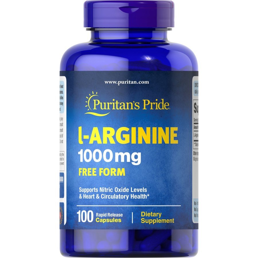 Аминокислота Puritan's Pride L-Arginine 1000 mg, 100 капсул,  мл, Puritan's Pride. Аминокислоты. 