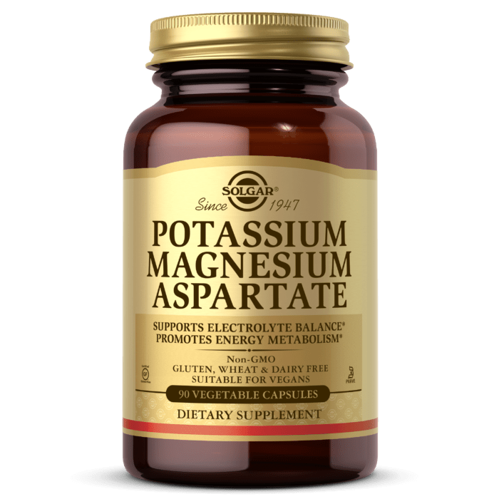 Аспартат Калия и Магния, Potassium Magnesium ASPARTATE, Solgar, 90 вегетарианских капсул солгар,  ml, Solgar. Potasio K. General Health Immunity enhancement 