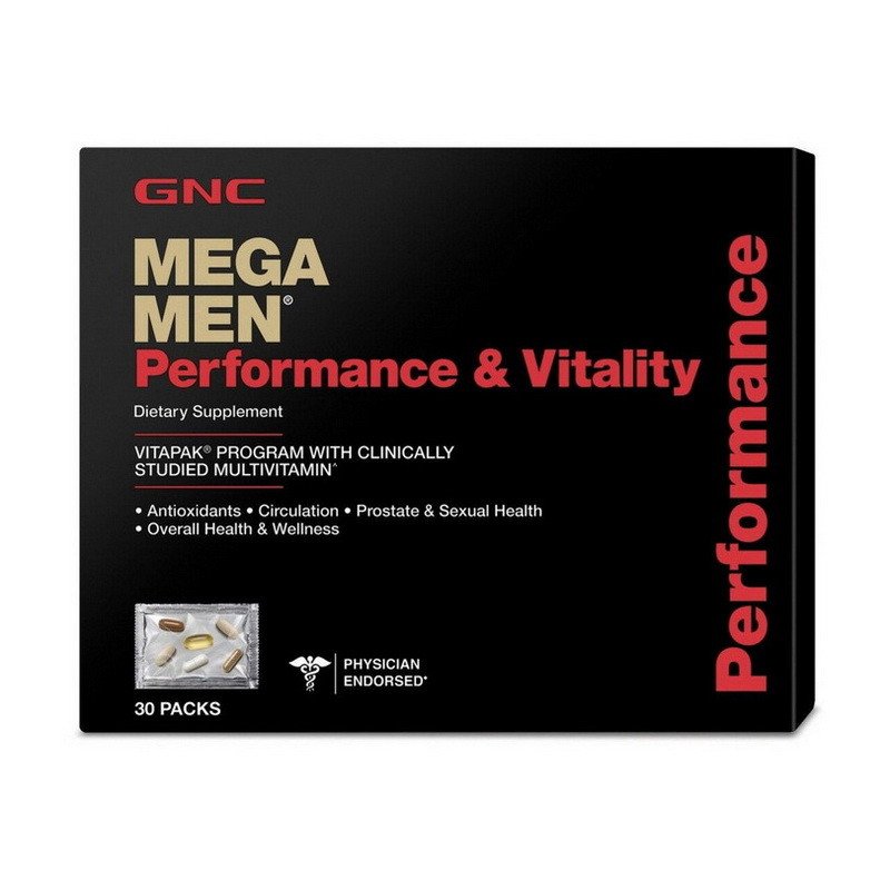 GNC Витамины для мужчин GNC Mega Men Perfomance & Vitality 30 пакетиков, , 