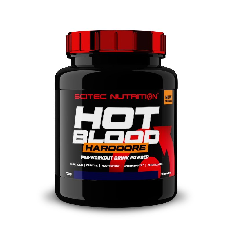 Предтренировочный комплекс Scitec Hot Blood Hardcore, 700 грамм Тропический пунш,  ml, Scitec Nutrition. Pre Entreno. Energy & Endurance 