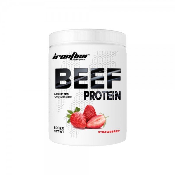Протеин IronFlex Beef Protein, 500 грамм Клубника,  ml, IronFlex. Proteína. Mass Gain recuperación Anti-catabolic properties 